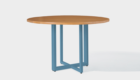 reddie-raw round 120dia x 75 H *cm / Wood Teak~Natural / Metal~Blue Suzy Table Round - Wood