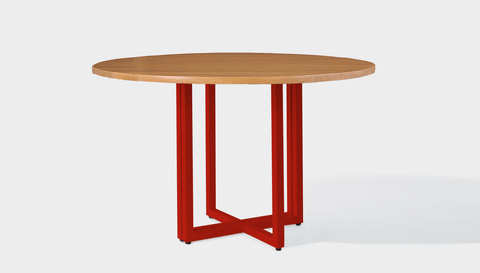 reddie-raw round 120dia x 75 H *cm / Wood Teak~Natural / Metal~Red Suzy Table Round - Wood