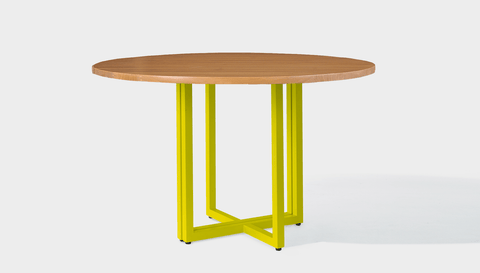 reddie-raw round 120dia x 75 H *cm / Wood Teak~Natural / Metal~Yellow Suzy Table Round - Wood