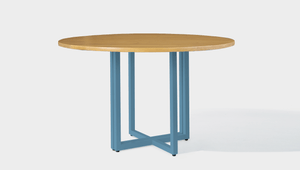 reddie-raw round 120dia x 75 H *cm / Wood Teak~Oak / Metal~Blue Suzy Table Round - Wood