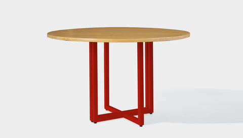 reddie-raw round 120dia x 75 H *cm / Wood Teak~Oak / Metal~Red Suzy Table Round - Wood