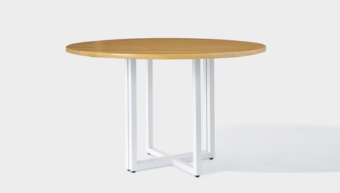reddie-raw round 120dia x 75 H *cm / Wood Teak~Oak / Metal~White Suzy Table Round - Wood