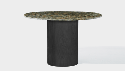 reddie-raw round 120dia x 75H *cm / Stone~Forest Green / Wood Veneer~Black Dora Drum Table Round - Marble