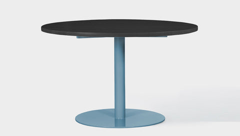 reddie-raw round 120dia x 75H *cm / Wood Teak~Black / Metal~Blue Bob Pedestal Table - Wood