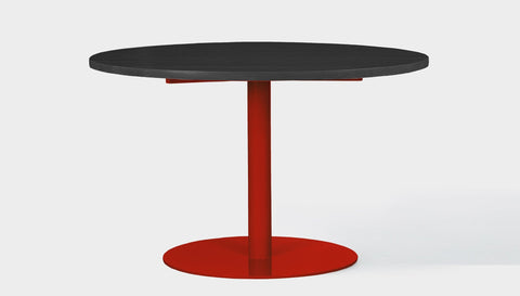 reddie-raw round 120dia x 75H *cm / Wood Teak~Black / Metal~Red Bob Pedestal Table - Wood