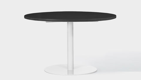 reddie-raw round 120dia x 75H *cm / Wood Teak~Black / Metal~White Bob Pedestal Table - Wood
