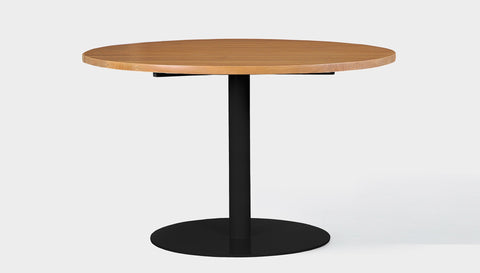reddie-raw round 120dia x 75H *cm / Wood Teak~Natural / Metal~Black Bob Pedestal Table - Wood