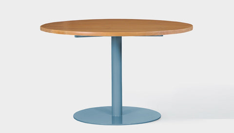 reddie-raw round 120dia x 75H *cm / Wood Teak~Natural / Metal~Blue Bob Pedestal Table - Wood