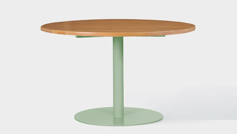 reddie-raw round 120dia x 75H *cm / Wood Teak~Natural / Metal~Mint Bob Pedestal Table - Wood