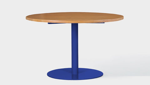 reddie-raw round 120dia x 75H *cm / Wood Teak~Natural / Metal~Navy Bob Pedestal Table - Wood