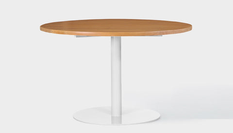 reddie-raw round 120dia x 75H *cm / Wood Teak~Natural / Metal~White Bob Pedestal Table - Wood