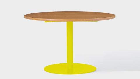 reddie-raw round 120dia x 75H *cm / Wood Teak~Natural / Metal~Yellow Bob Pedestal Table - Wood