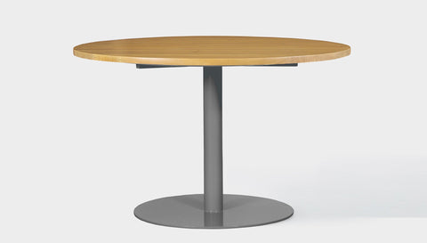 reddie-raw round 120dia x 75H *cm / Wood Teak~Oak / Metal~Grey Bob Pedestal Table - Wood