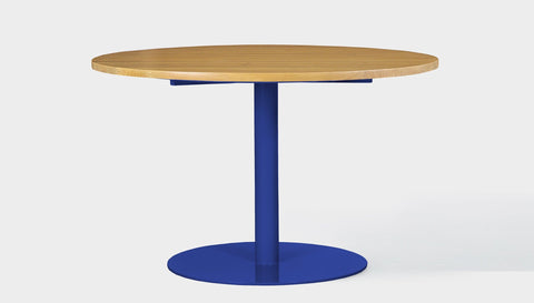 reddie-raw round 120dia x 75H *cm / Wood Teak~Oak / Metal~Navy Bob Pedestal Table - Wood