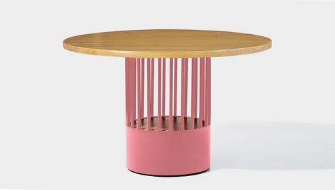 reddie-raw round 120dia x 75H *cm / Wood Teak~Oak / Metal~Pink Willy Cage Table - Wood