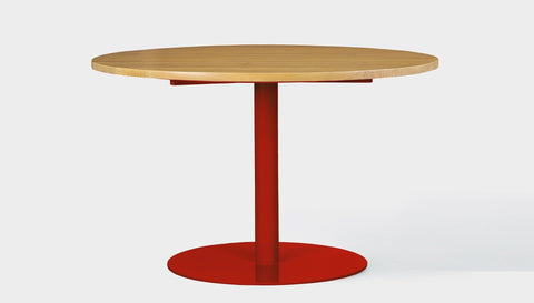 reddie-raw round 120dia x 75H *cm / Wood Teak~Oak / Metal~Red Bob Pedestal Table - Wood