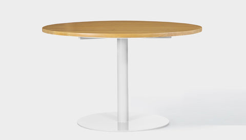 reddie-raw round 120dia x 75H *cm / Wood Teak~Oak / Metal~White Bob Pedestal Table - Wood