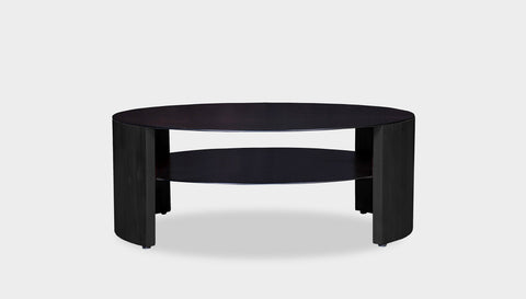 reddie-raw round coffee table 90 dia x 35H (cm*) / Metal~Black / Wood Teak~Black Andi Coffee Table Round