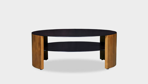reddie-raw round coffee table 90 dia x 35H (cm*) / Metal~Black / Wood Teak~Natural Andi Coffee Table Round