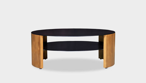 reddie-raw round coffee table 90 dia x 35H (cm*) / Metal~Black / Wood Teak~Oak Andi Coffee Table Round