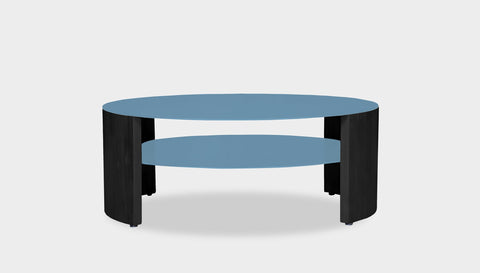 reddie-raw round coffee table 90 dia x 35H (cm*) / Metal~Blue / Wood Teak~Black Andi Coffee Table Round