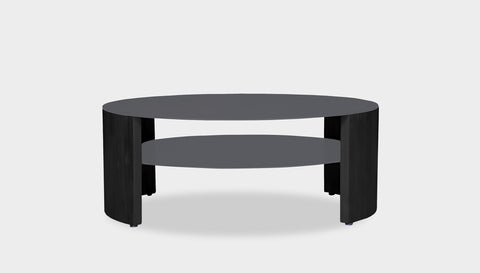 reddie-raw round coffee table 90 dia x 35H (cm*) / Metal~Grey / Wood Teak~Black Andi Coffee Table Round