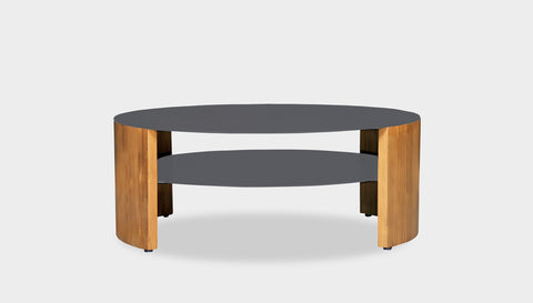 reddie-raw round coffee table 90 dia x 35H (cm*) / Metal~Grey / Wood Teak~Oak Andi Coffee Table Round