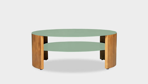 reddie-raw round coffee table 90 dia x 35H (cm*) / Metal~Mint / Wood Teak~Oak Andi Coffee Table Round