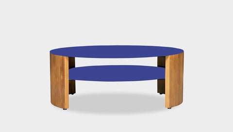reddie-raw round coffee table 90 dia x 35H (cm*) / Metal~Navy / Wood Teak~Oak Andi Coffee Table Round