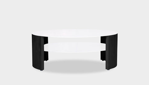 reddie-raw round coffee table 90 dia x 35H (cm*) / Metal~White / Wood Teak~Black Andi Coffee Table Round