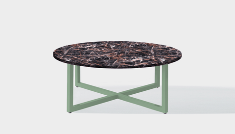 reddie-raw round coffee table 90dia x 35H *cm / Stone~Black Veined Marble / Metal~Mint Suzy Coffee Table Round