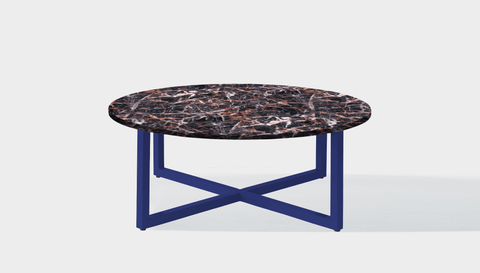 reddie-raw round coffee table 90dia x 35H *cm / Stone~Black Veined Marble / Metal~Navy Suzy Coffee Table Round