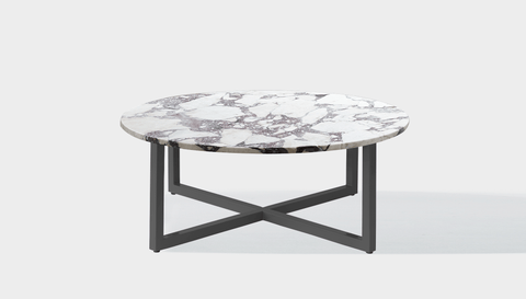 reddie-raw round coffee table 90dia x 35H *cm / Stone~Calacatta Viola / Metal~Grey Suzy Coffee Table Round