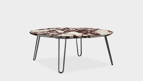 reddie-raw round coffee table 90dia x 35H *cm / Stone~Calacatta Viola / Metal~Grey Willy Coffee Table Round