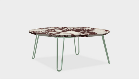 reddie-raw round coffee table 90dia x 35H *cm / Stone~Calacatta Viola / Metal~Mint Willy Coffee Table Round