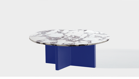 reddie-raw round coffee table 90dia x 35H *cm / Stone~Calacatta Viola / Metal~Navy Bob Coffee Table Round