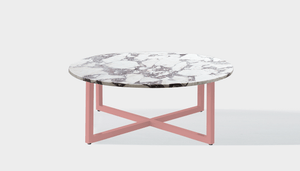 reddie-raw round coffee table 90dia x 35H *cm / Stone~Calacatta Viola / Metal~Pink Suzy Coffee Table Round