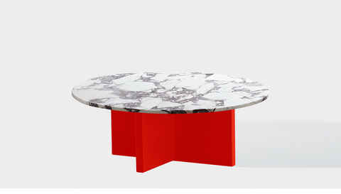 reddie-raw round coffee table 90dia x 35H *cm / Stone~Calacatta Viola / Metal~Red Bob Coffee Table Round