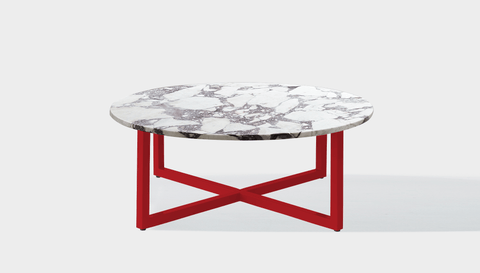 reddie-raw round coffee table 90dia x 35H *cm / Stone~Calacatta Viola / Metal~Red Suzy Coffee Table Round