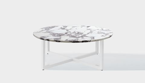reddie-raw round coffee table 90dia x 35H *cm / Stone~Calacatta Viola / Metal~White Suzy Coffee Table Round