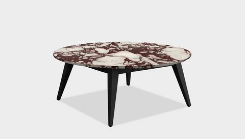 reddie-raw round coffee table 90dia x 35H *cm / Stone~Calacatta Viola / Wood Teak~Black Vinny Coffee Table Round