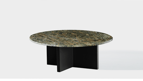 reddie-raw round coffee table 90dia x 35H *cm / Stone~Forest Green / Metal~Black Bob Coffee Table Round