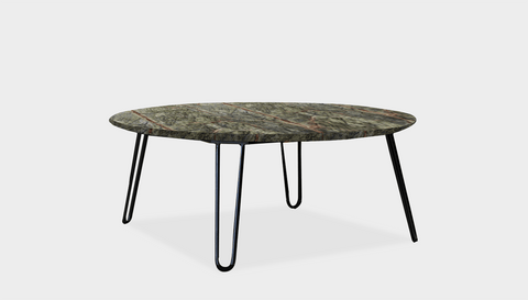 reddie-raw round coffee table 90dia x 35H *cm / Stone~Forest Green / Metal~Black Willy Coffee Table Round