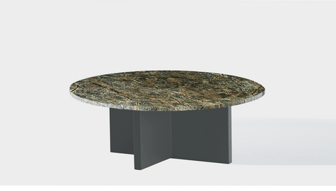 reddie-raw round coffee table 90dia x 35H *cm / Stone~Forest Green / Metal~Grey Bob Coffee Table Round