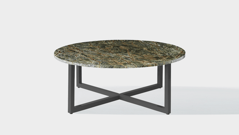 reddie-raw round coffee table 90dia x 35H *cm / Stone~Forest Green / Metal~Grey Suzy Coffee Table Round