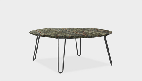 reddie-raw round coffee table 90dia x 35H *cm / Stone~Forest Green / Metal~Grey Willy Coffee Table Round