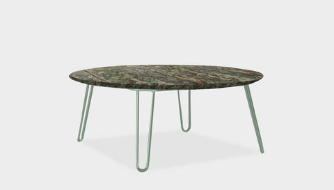 reddie-raw round coffee table 90dia x 35H *cm / Stone~Forest Green / Metal~Mint Willy Coffee Table Round