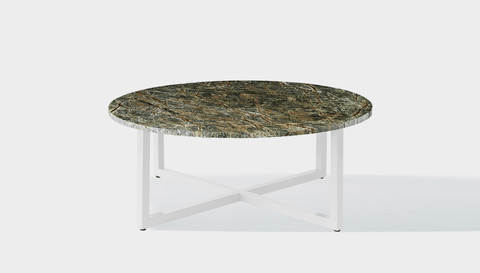 reddie-raw round coffee table 90dia x 35H *cm / Stone~Forest Green / Metal~White Suzy Coffee Table Round