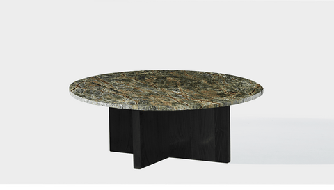 reddie-raw round coffee table 90dia x 35H *cm / Stone~Forest Green / Wood Teak~Black Bob Coffee Table Round