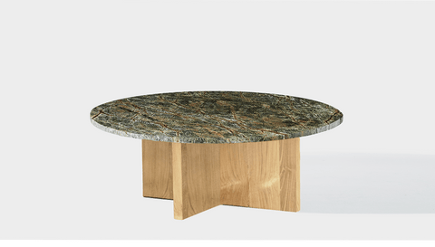 reddie-raw round coffee table 90dia x 35H *cm / Stone~Forest Green / Wood Teak~Oak Bob Coffee Table Round